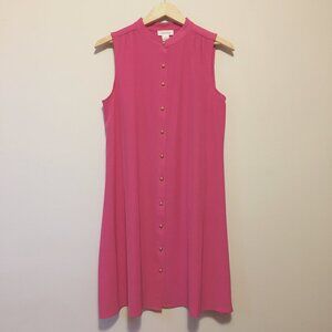 Calvin Klein Malibu Barbie Pink Sleeveless Button Down Mini Dress Size 8